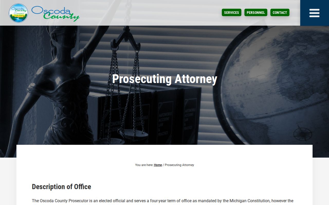 Oscoda County arrest warrants: prosecuting attorney office contact and criminal review duties