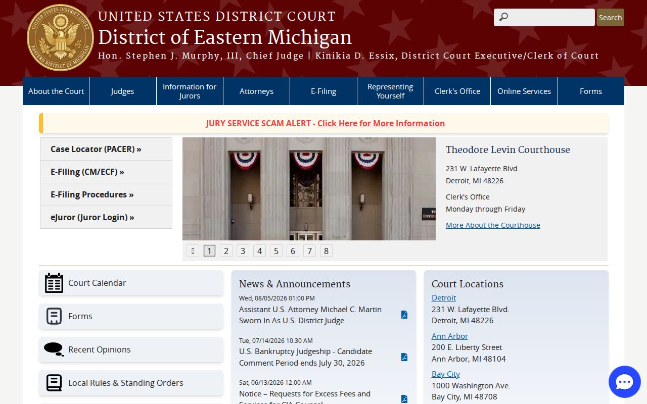 Oscoda County most wanted guidance: federal Eastern District court information page