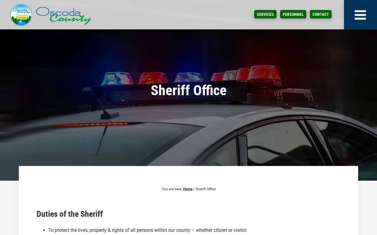 Oscoda County most wanted guidance: sheriff's office page contact block and official links